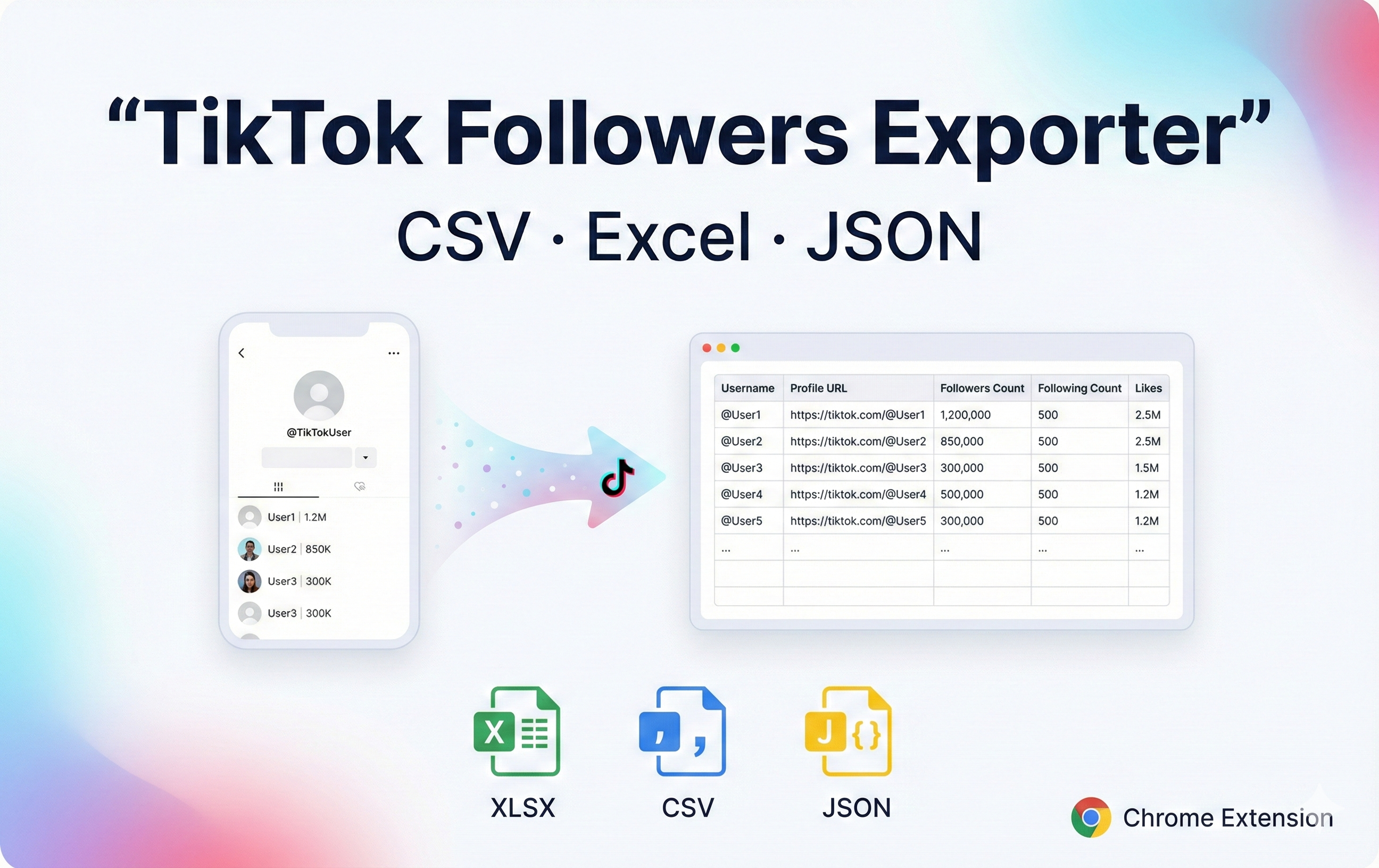 TikTok Followers Exporter — TikTok followers exporter interface screenshot
